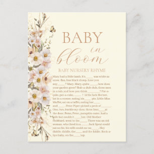 Baby In Bloom Boho Neutrale Baby Shower Spel Briefkaart