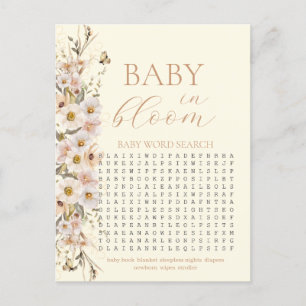 Baby In Bloom Boho Neutrale Baby Shower Spel Briefkaart