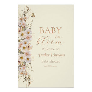 Baby In Bloom Boho Neutrale Babyborrel Perfect Poster