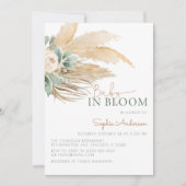 Baby in bloom boho pampas baby shower invita kaart (Voorkant)