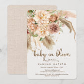 Baby in bloom boho pampas baby shower kaart (Voorkant / Achterkant)