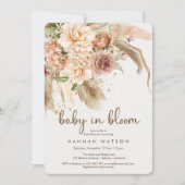 Baby in bloom boho pampas baby shower kaart (Voorkant)