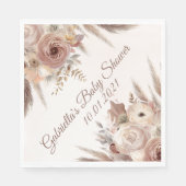 Baby in Bloom boho pampas gras meisje baby shower Servet (Voorkant)