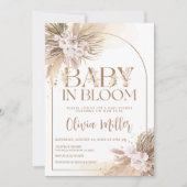 Baby in Bloom Boho Pampas Grass Baby shower Kaart (Voorkant)