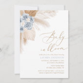 Baby in Bloom Boho Pampas Grass Boy Baby shower Kaart (Voorkant)