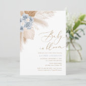 Baby in Bloom Boho Pampas Grass Boy Baby shower Kaart (Staand voorkant)