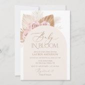 Baby in Bloom Boho Pampas Grass Girl Baby shower Kaart (Voorkant)