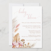 Baby in Bloom Boho Pink Pampas Grass | BABY SHOWER Kaart (Voorkant)