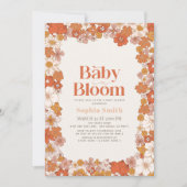 Baby in Bloom Boho Retro Bloemen Meisje Baby showe Kaart (Voorkant)