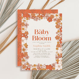 Baby in Bloom Boho Retro Bloemen Meisje Baby showe Kaart