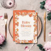 Baby in Bloom Boho Retro Bloemen Meisje Baby showe Kaart