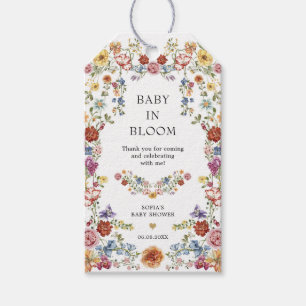 Baby in Bloom Boho Tuin Bloemen Baby Shower Cadeaulabel