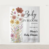 Baby in Bloom | Boho Wilde Bloemenscherm Wandkleed (Voorkant)