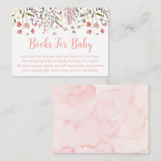 Baby in Bloom Boho Wildflower Baby Boekaanvraag Informatiekaartje (Voorkant / Achterkant)