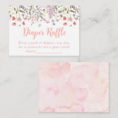Baby in Bloom Boho Wildflower Baby Luier Raffle Informatiekaartje (Voorkant / Achterkant)