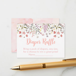 Baby in Bloom Boho Wildflower Baby Luier Raffle Informatiekaartje