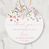 Baby in Bloom Boho Wildflower Baby shower Bedankjes Labels (Voorkant)