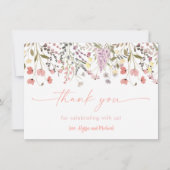 Baby in Bloom Boho Wildflower Baby shower Bedankkaart (Voorkant)