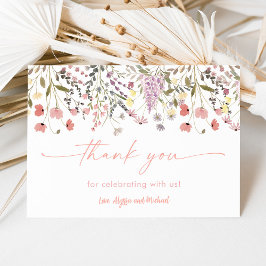 Baby in Bloom Boho Wildflower Baby shower Bedankkaart