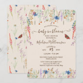 Baby in Bloom Boho Wildflower Baby shower Kaart (Voorkant / Achterkant)