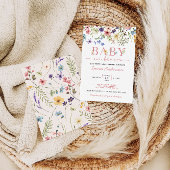 Baby in Bloom Boho Wildflower Baby shower Kaart