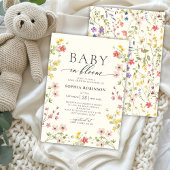 Baby in Bloom Boho Wildflower Baby shower Kaart