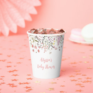 Baby in Bloom Boho Wildflower Baby shower Papieren Bekers