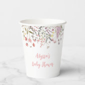 Baby in Bloom Boho Wildflower Baby shower Papieren Bekers (Achterkant)