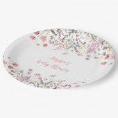 Baby in Bloom Boho Wildflower Baby shower Papieren Bordje (Gekanteld)