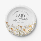Baby In Bloom Boho Wildflower Baby Shower Papieren Bordje (Voorkant)