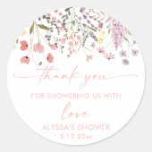 Baby in Bloom Boho Wildflower Baby shower Ronde Sticker (Voorkant)