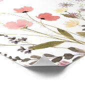 Baby in Bloom Boho Wildflower Baby shower Welkom Poster (Hoek)