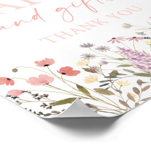 Baby In Bloom Boho Wildflower Kaarten en cadeaubor Poster (Hoek)