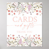 Baby In Bloom Boho Wildflower Kaarten en cadeaubor Poster (Voorkant)