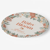Baby in Bloom Boho Wildflower Meisje Baby shower Papieren Bordje (Gekanteld)