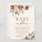 Baby in Bloom Boho Wildflower Rustiek Baby shower Kaart (Voorkant)