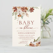 Baby in Bloom Boho Wildflower Rustiek Baby shower Kaart (Staand voorkant)