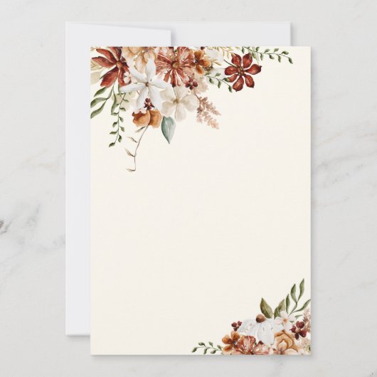 Baby in Bloom Boho Wildflower Rustiek Baby shower Kaart (Achterkant)