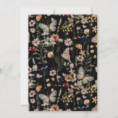 Baby in Bloom Boho Wildflower Zwart Baby shower Kaart (Achterkant)
