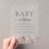 Baby in Bloom Boho Wildflowers Baby shower Acryl Uitnodigingen (Insitu (Draagbaar))