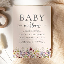 Baby in Bloom Boho Wildflowers Blush Baby shower