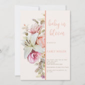 Baby In Bloom Bold Floral Baby shower Uitnodiging (Voorkant)