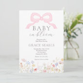 baby in Bloom boog Baby shower Uitnodiging (Staand voorkant)