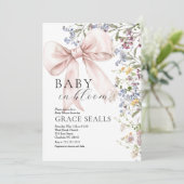 baby in Bloom boog Baby shower Uitnodiging (Staand voorkant)