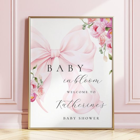 Baby in Bloom Boog Baby Shower Welkom Poster