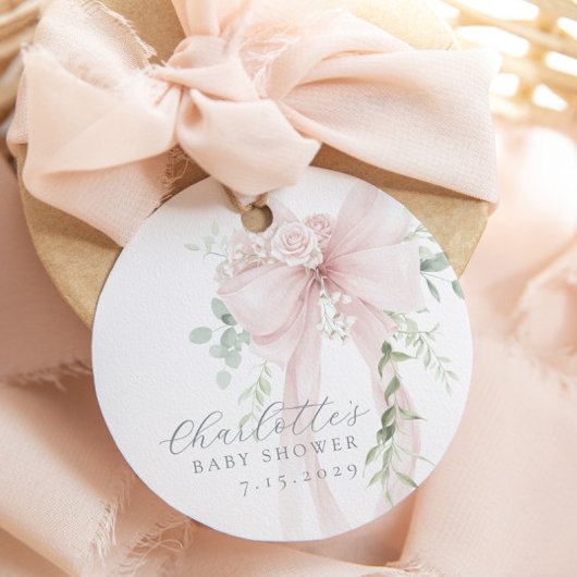 Baby in bloom Boog babyshower Bedankt Bedankjes Labels