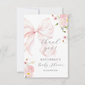 Baby in bloom boog roze dank u kaart (Voorkant)