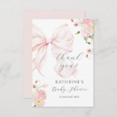 Baby in bloom boog roze dank u kaart (Voorkant / Achterkant)