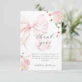 Baby in bloom boog roze dank u kaart (Staand voorkant)