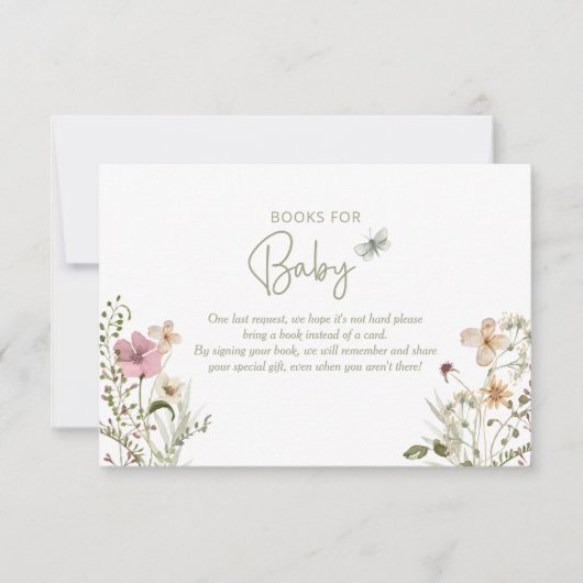 Baby in Bloom Book Request Girl Baby shower D Kaart (Voorkant)